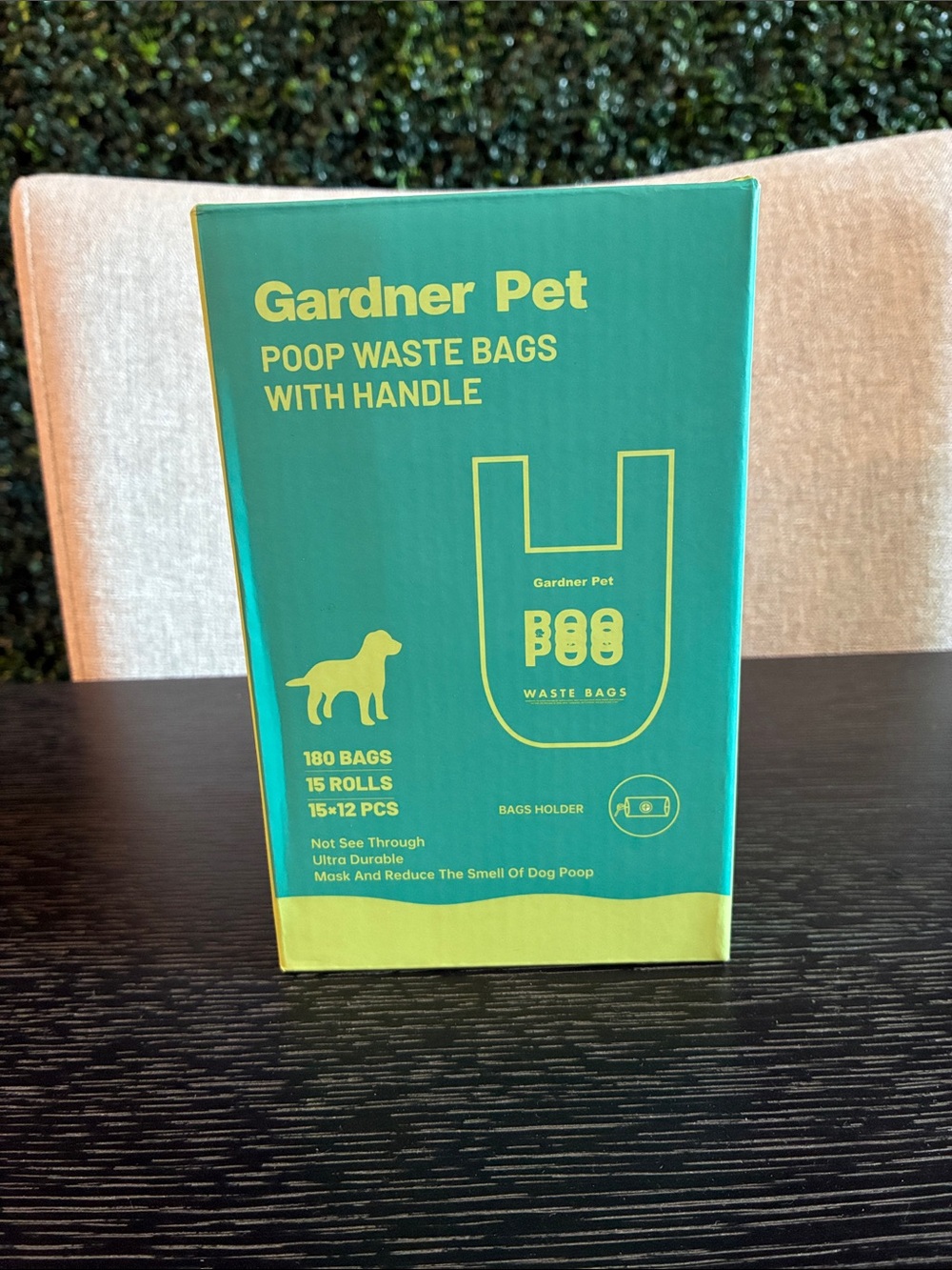 Green Poop Waste Bags with Handle - 180 Bags